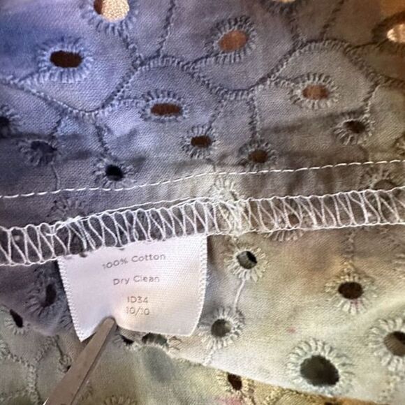 Talbots Eyelet Rainbow Tie Dye 100% Cotton Blouse - Picture 13 of 13